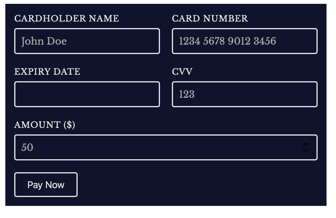 Payment Form